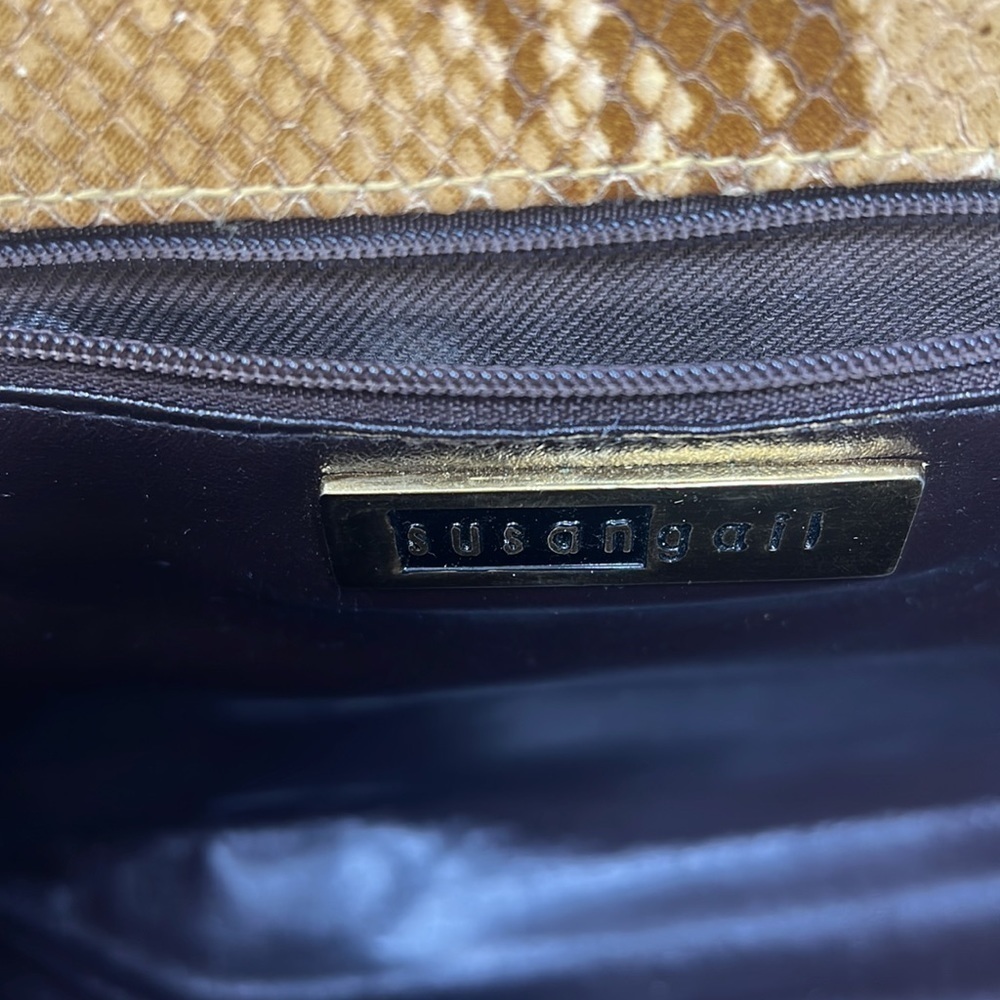 Susan Gail Python Structured Hand Bag Shoulder Bag - image 11